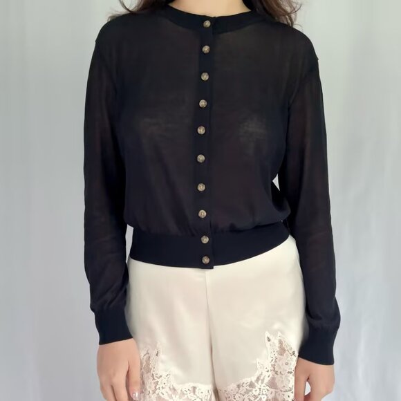 Ciao Lucia Hydra Sheer Cardigan - Black - Picture 2 of 7